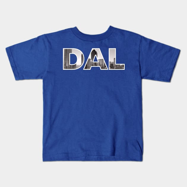 Dallas Mavericks DAL Skyline Kids T-Shirt by StupidHead